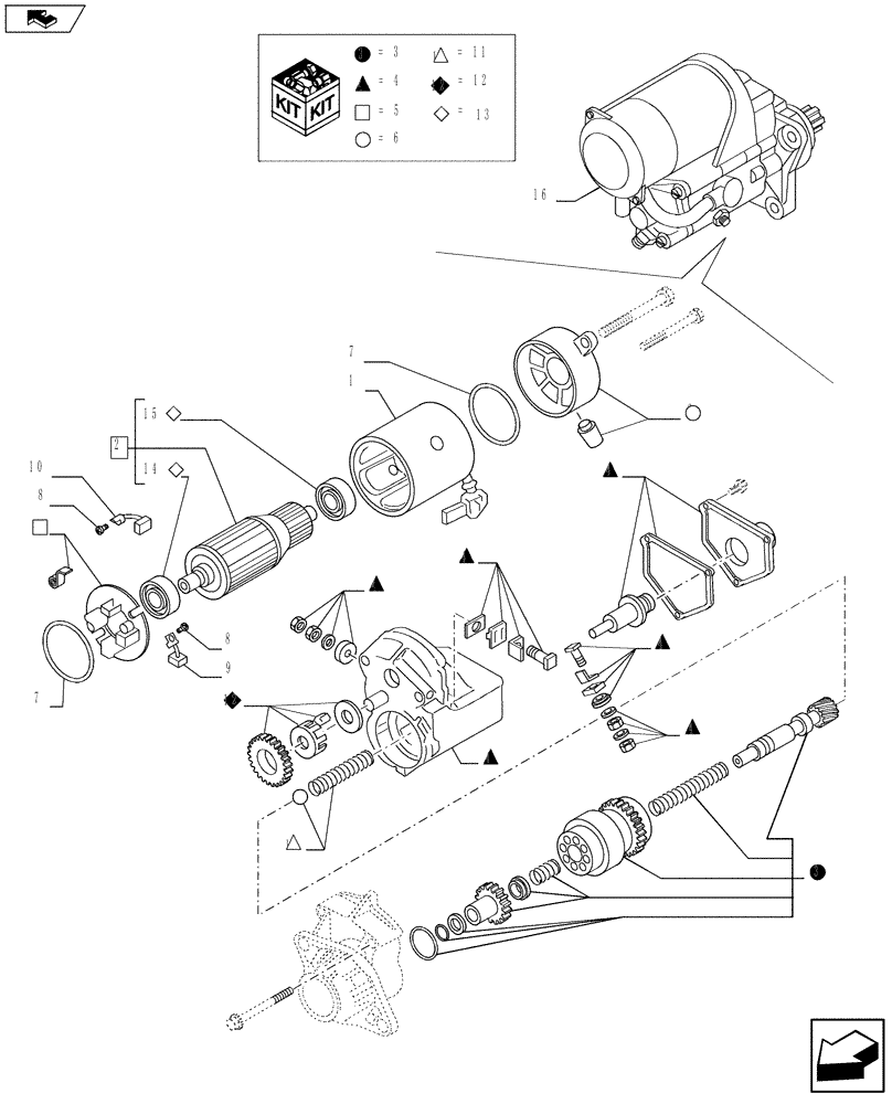 Схема запчастей Case IH F3BE0684N E915 - (55.201.0101) - STARTER MOTOR - COMPONENTS (504106753) (55) - ELECTRICAL SYSTEMS