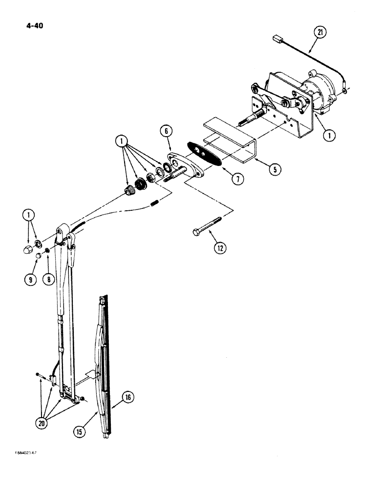 Схема запчастей Case IH 9170 - (4-40) - FRONT WINDOW WIPER (04) - ELECTRICAL SYSTEMS