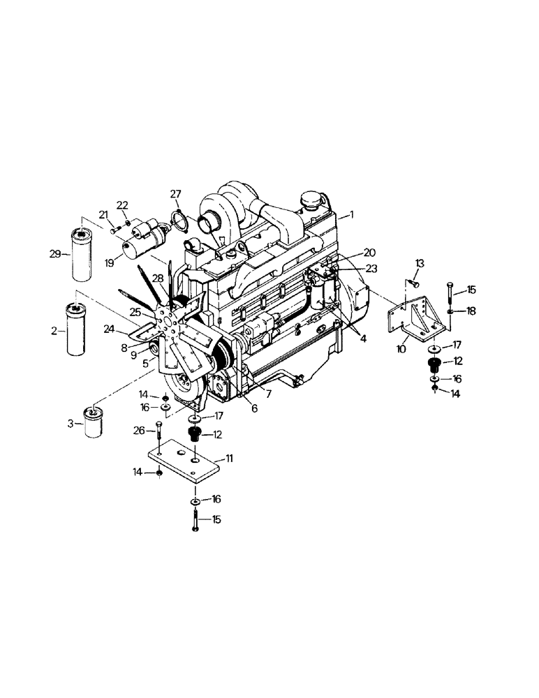 Схема запчастей Case IH STEIGER - (04-01) - ENGINE & ATTACHING PARTS, CUMMINS 855 ENGINE (04) - Drive Train