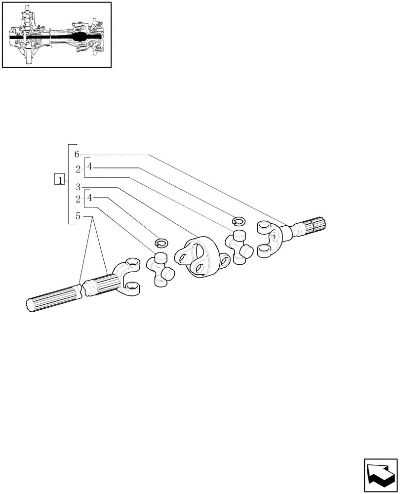 Схема запчастей Case IH MAXXUM 140 - (1.40. 6/10A[01A]) - SHAFT ARTICULATED - BREAKDOWN - D6063 (VAR.330408) (04) - FRONT AXLE & STEERING