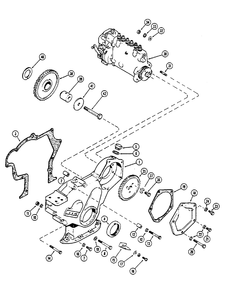 Схема запчастей Case IH 2670 - (076) - TIMING GEAR COVER, 504BDT INTERCOOLED DIESEL ENGINE (03) - FUEL SYSTEM