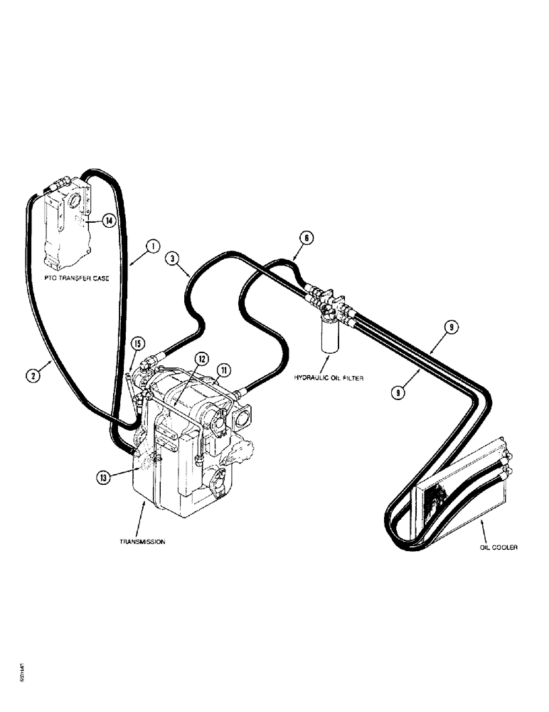 Схема запчастей Case IH 9370 - (1-14) - PICTORIAL INDEX, LUBRICATION HYDRAULICS, 9370 AND 9380 POWER SHIFT TRACTOR ONLY (00) - PICTORIAL INDEX