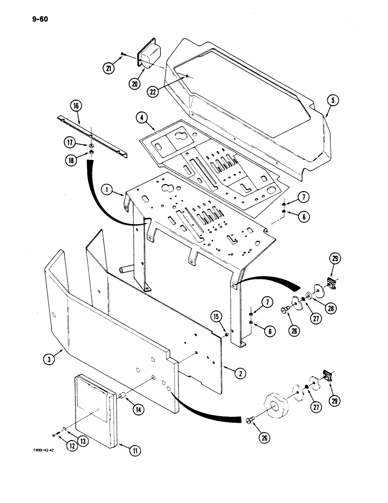 Схема запчастей Case IH 9180 - (9-60) - CONTROL CONSOLE, CAB (09) - CHASSIS/ATTACHMENTS