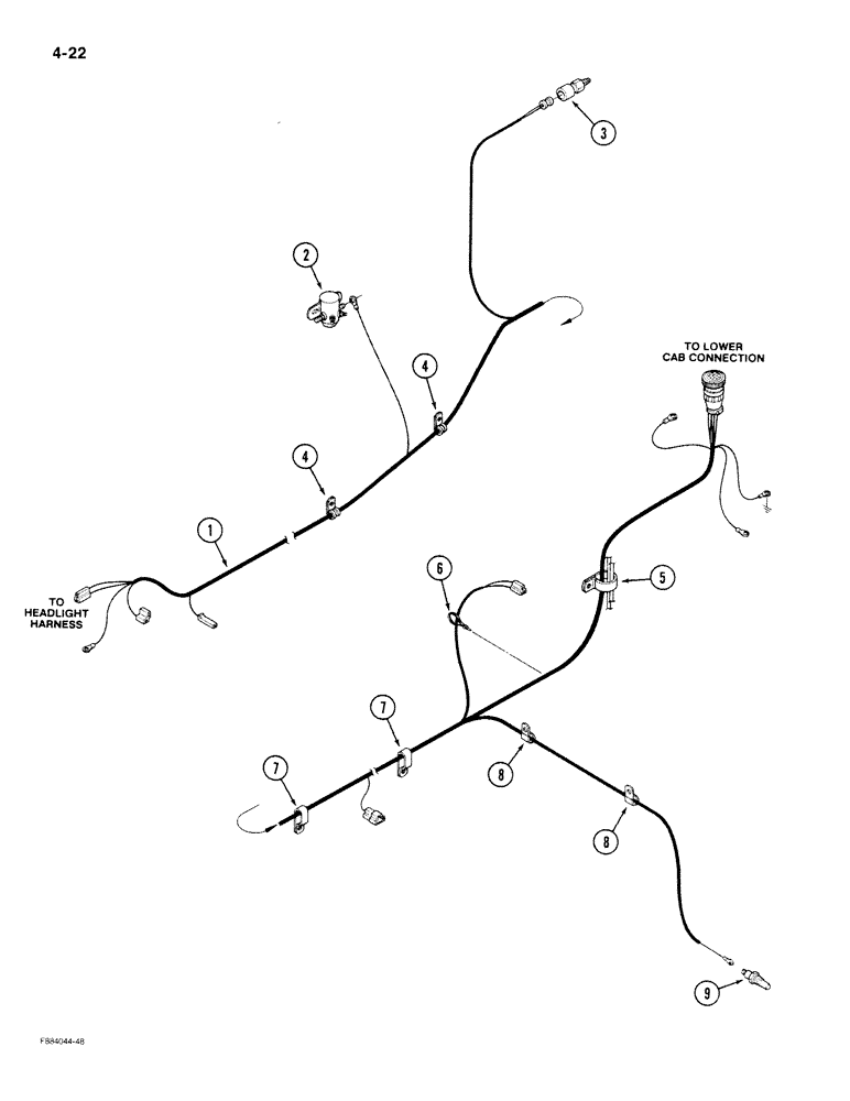 Схема запчастей Case IH 9180 - (4-22) - FRONT FRAME HARNESS (04) - ELECTRICAL SYSTEMS