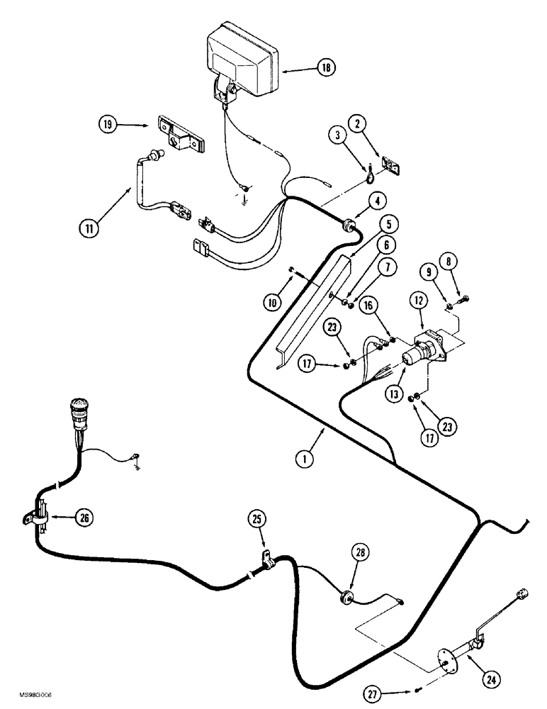 Схема запчастей Case IH 9370 QUADTRAC - (4-018) - REAR FRAME HARNESS (04) - ELECTRICAL SYSTEMS