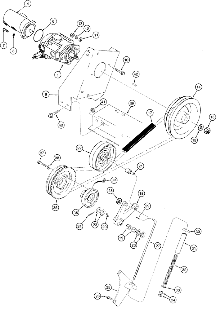 Схема запчастей Case IH 2388 - (08-09) - PUMP, AUXILIARY - MOUNTING AND DRIVE (07) - HYDRAULICS