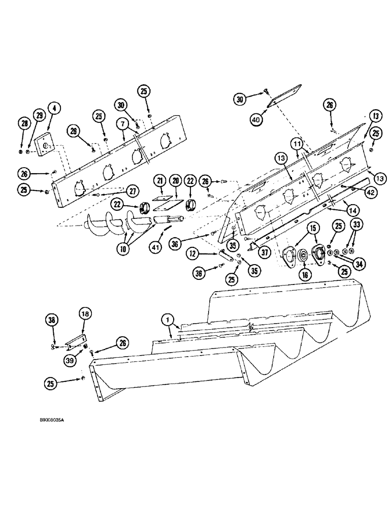 Схема запчастей Case IH 1688 - (9B-31A) - AUGER BED (14) - ROTOR, CONCANVES & SIEVE