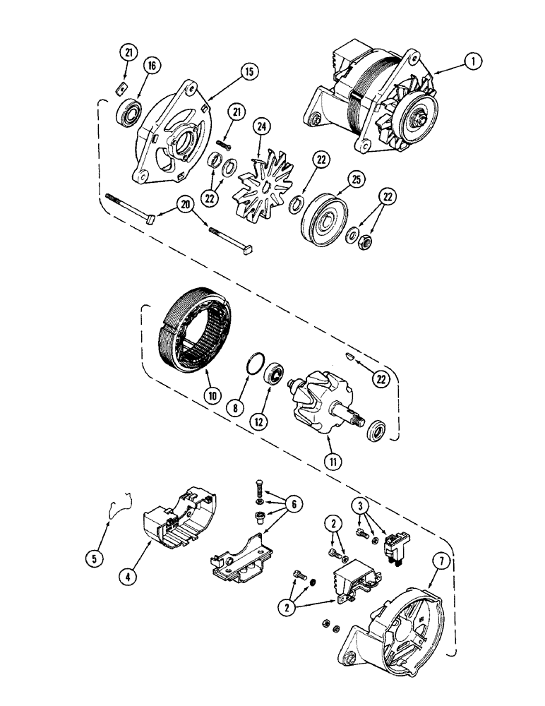 Схема запчастей Case IH 1390 - (S-15) - K956430 ALTERNATOR (MOTOROLA 70D42693N) (06) - ELECTRICAL SYSTEMS