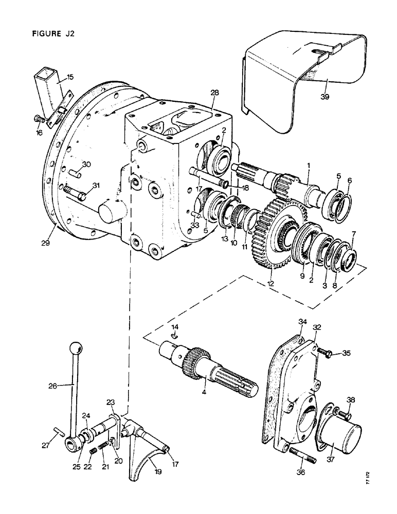 Схема запчастей Case IH 1410 - (J2-1) - POWER TAKE OFF UNIT, SINGLE SPEED PTO U1611, 1410, 1412 Auxiliary Drive Units