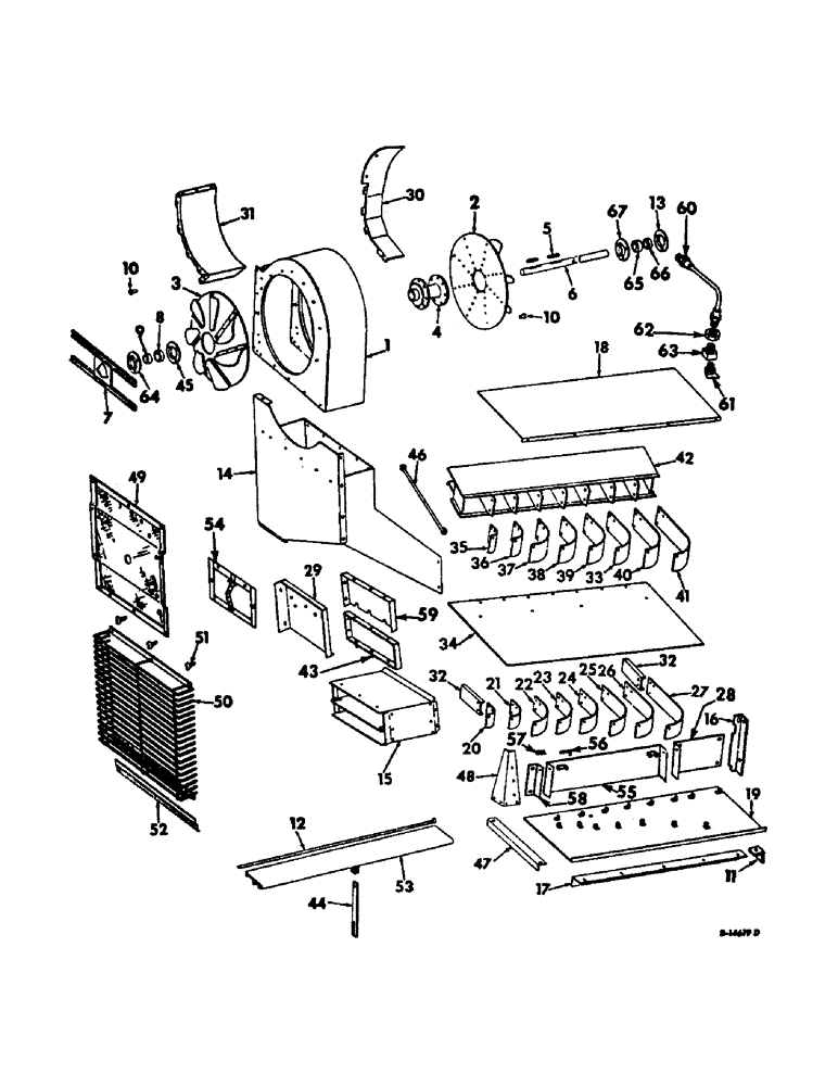 Схема запчастей Case IH 915 - (R-36) - SEPARATOR, FAN AIR DUCT Separation