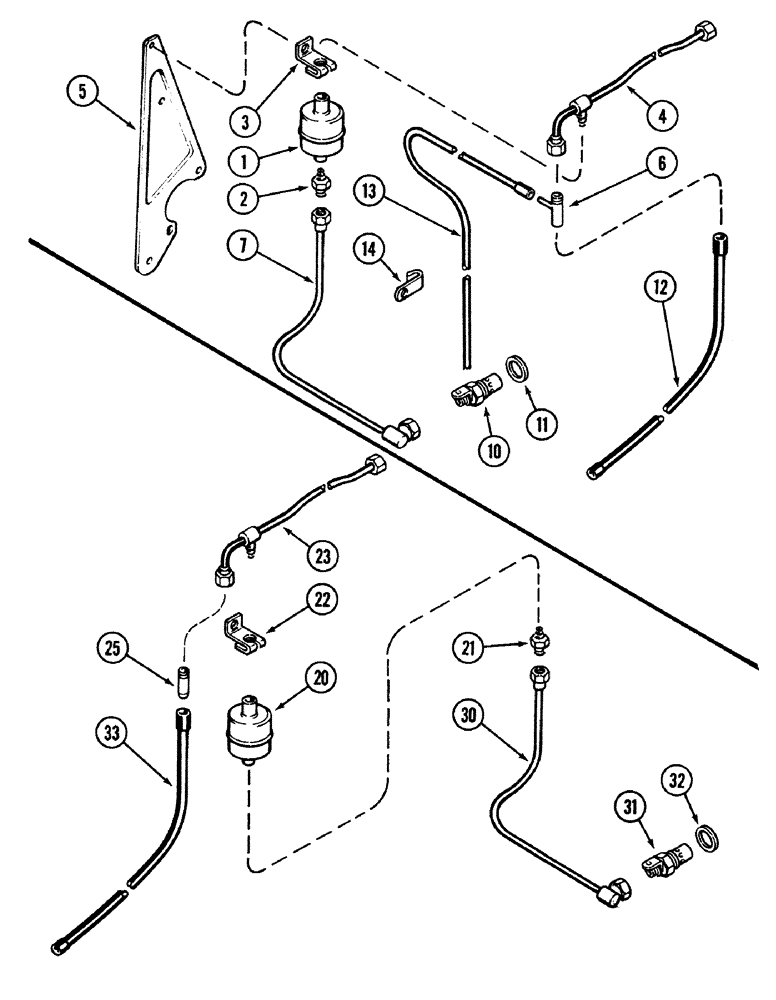 Схема запчастей Case IH 1490 - (A08-3) - FUEL THERMOSTART RESERVOIR AND PIPES, HIGH PLATFORM, CAB, P.I.N. 11184823 AND AFTER (01) - ENGINE