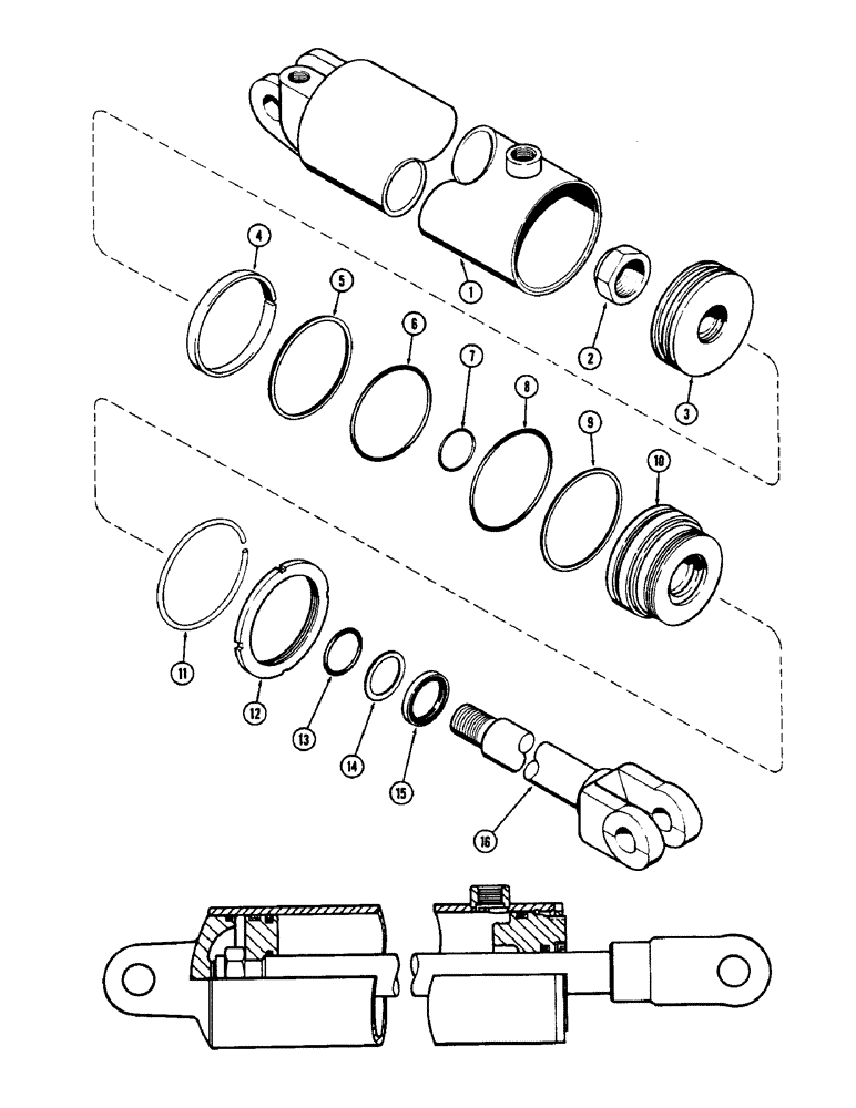 Схема запчастей Case IH WWC37-SERIES - (24) - T52240 CYLINDER, 3-3/4 INCHES X 8 INCHES 