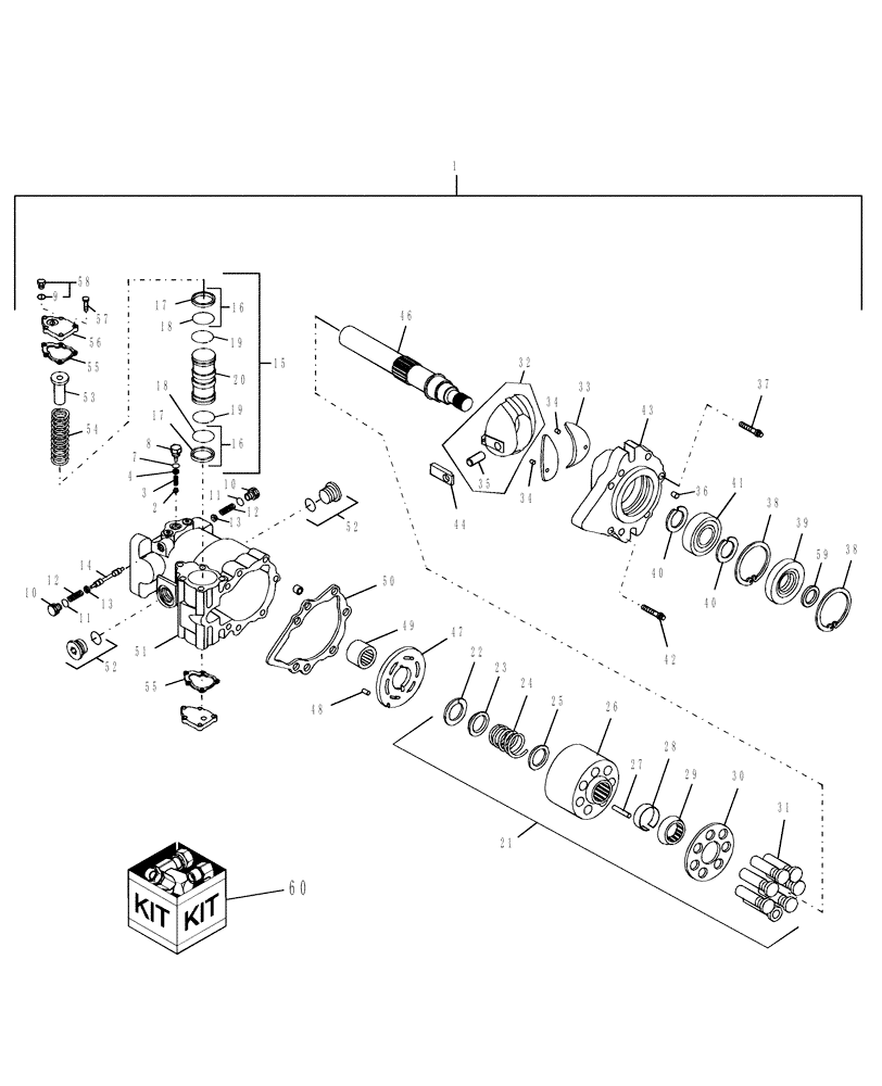 Схема запчастей Case IH WDX1202 - (03.04[01.2]) - WHEEL DRIVE MOTOR (03) - TRANSMISSION