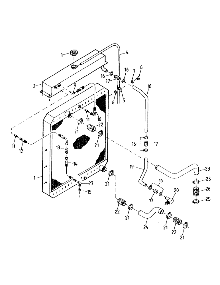 Схема запчастей Case IH 7000 - (C02-03) - WATER RADIATOR, 125 Engine & Engine Attachments