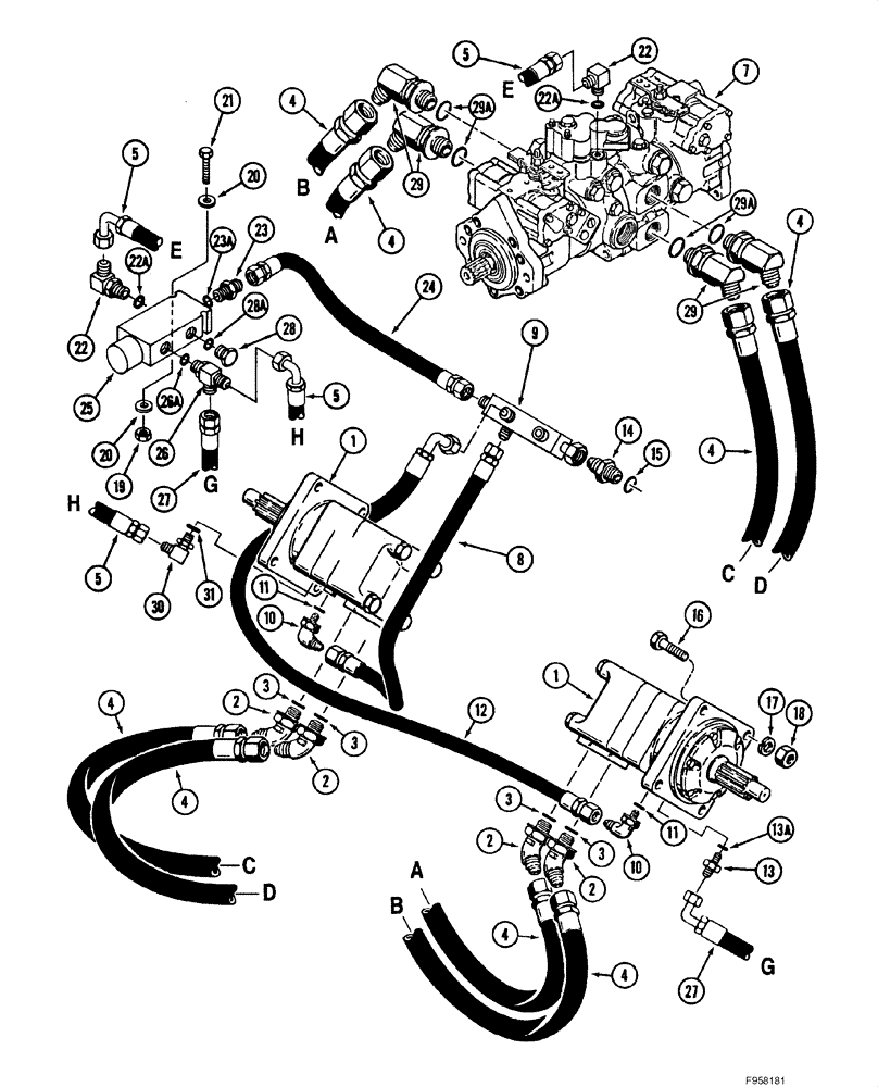 Схема запчастей Case IH 1840 - (08-10) - HYDROSTATIC DRIVE HYDRAULICS, (EUROPE) (08) - HYDRAULICS