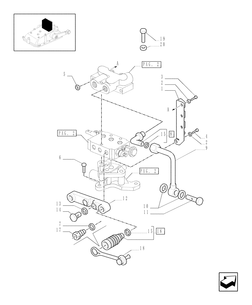 Схема запчастей Case IH JX1075C - (1.82.7[01]) - SIMPLE DOUBLE EFFECT DISTRIBUTOR - C5484 (07) - HYDRAULIC SYSTEM