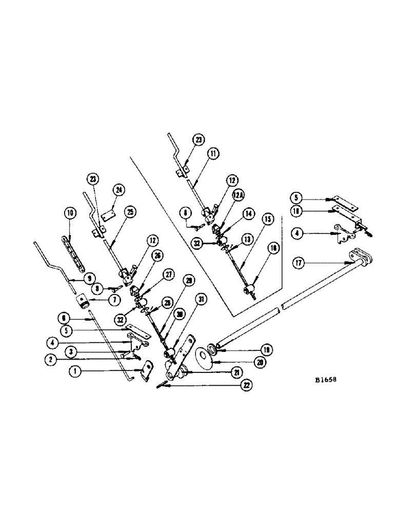 Схема запчастей Case IH 960 - (078) - CONCAVE ADJUSTING LEVER AND LINKAGE (66) - THRESHING