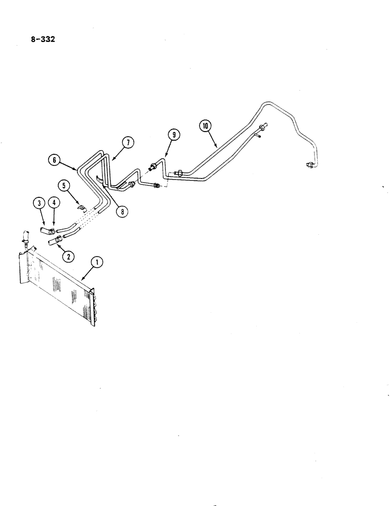 Схема запчастей Case IH 485 - (8-332) - OIL COOLER, SYNCHROMESH DRIVE, PRIOR TO P.I.N. 18001 (08) - HYDRAULICS