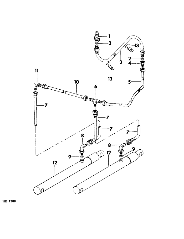 Схема запчастей Case IH 1290 - (16) - HYDRAULIC SYSTEM, FOR USE ON TRACTORS WITH SINGLE HYDRAULIC VALVE 