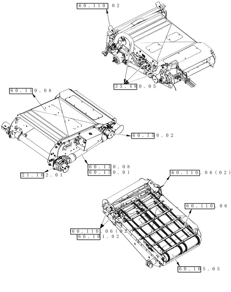 Схема запчастей Case IH 8120 - (60.000.00) - SECTION INDEX - PRODUCT FEEDING (60) - PRODUCT FEEDING