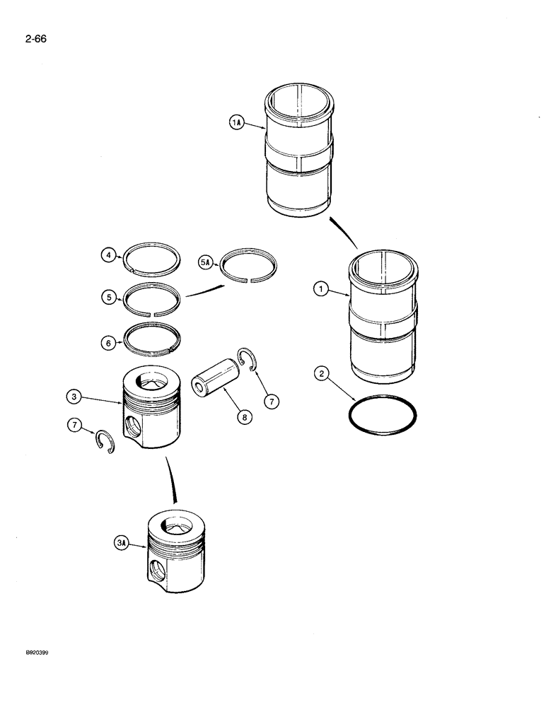 Схема запчастей Case IH 9210 - (2-066) - PISTONS, 6T-830 ENGINE, 9210 TRACTOR ONLY (02) - ENGINE