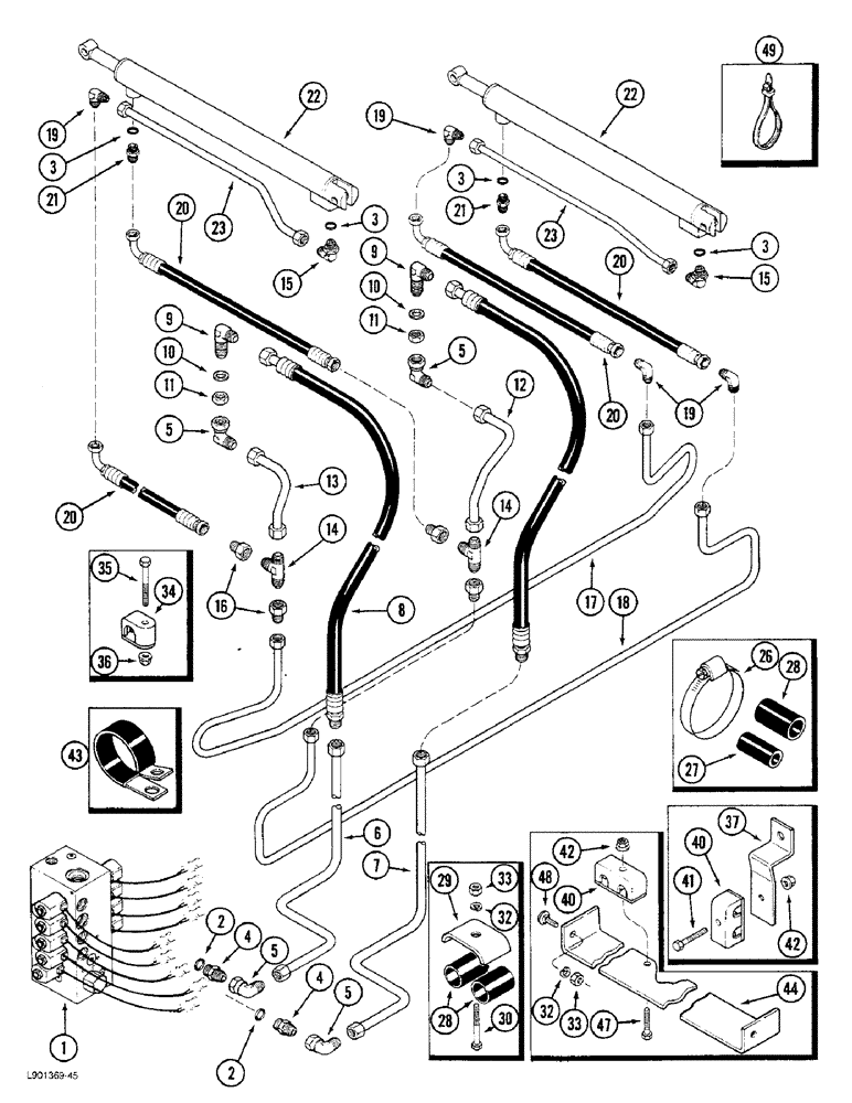 Схема запчастей Case IH 1844 - (8-56) - COMPACTOR CYLINDER SYSTEM, 1844 COTTON PICKER (07) - HYDRAULICS