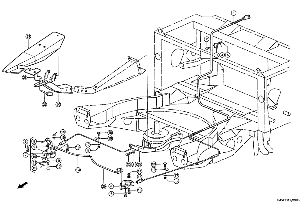 Схема запчастей Case IH RU450 - (0017) - AUTOPILOT (58) - ATTACHMENTS/HEADERS