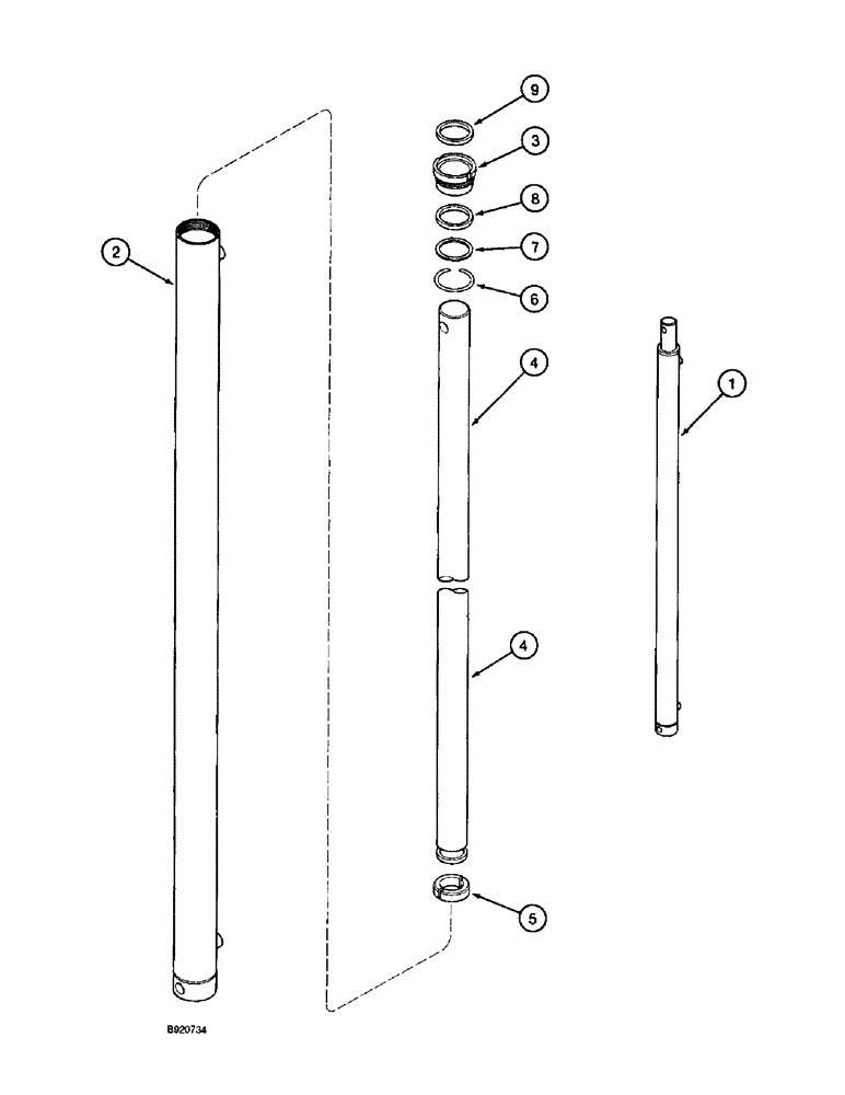 Схема запчастей Case IH 2055 - (8-50) - BASKET LIFT SLAVE CYLINDER ASSEMBLY (07) - HYDRAULICS