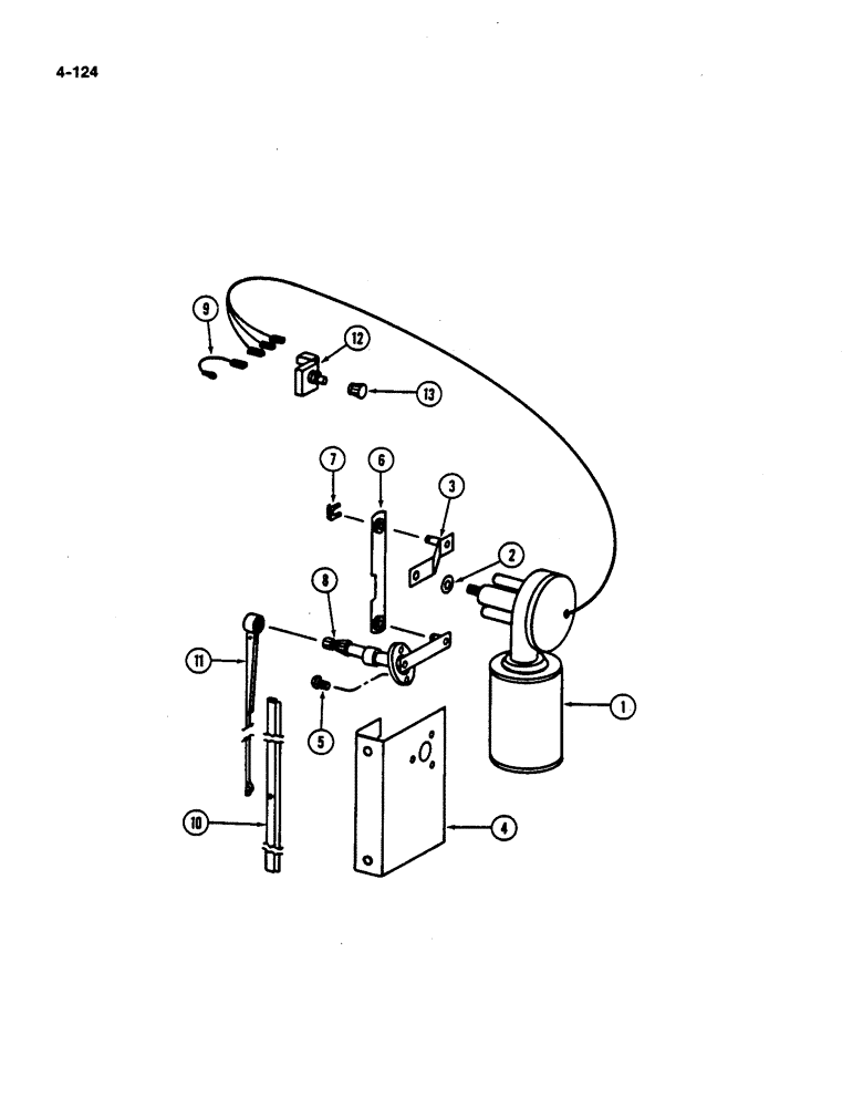 Схема запчастей Case IH 782 - (4-124) - WINDSHIELD WIPER MOTOR W/ INTEGRAL WIRING HARNESS LOW DRUM P.I.N. 507-681 HIGH DRUM P.I.N. 507-2124 (06) - ELECTRICAL SYSTEMS