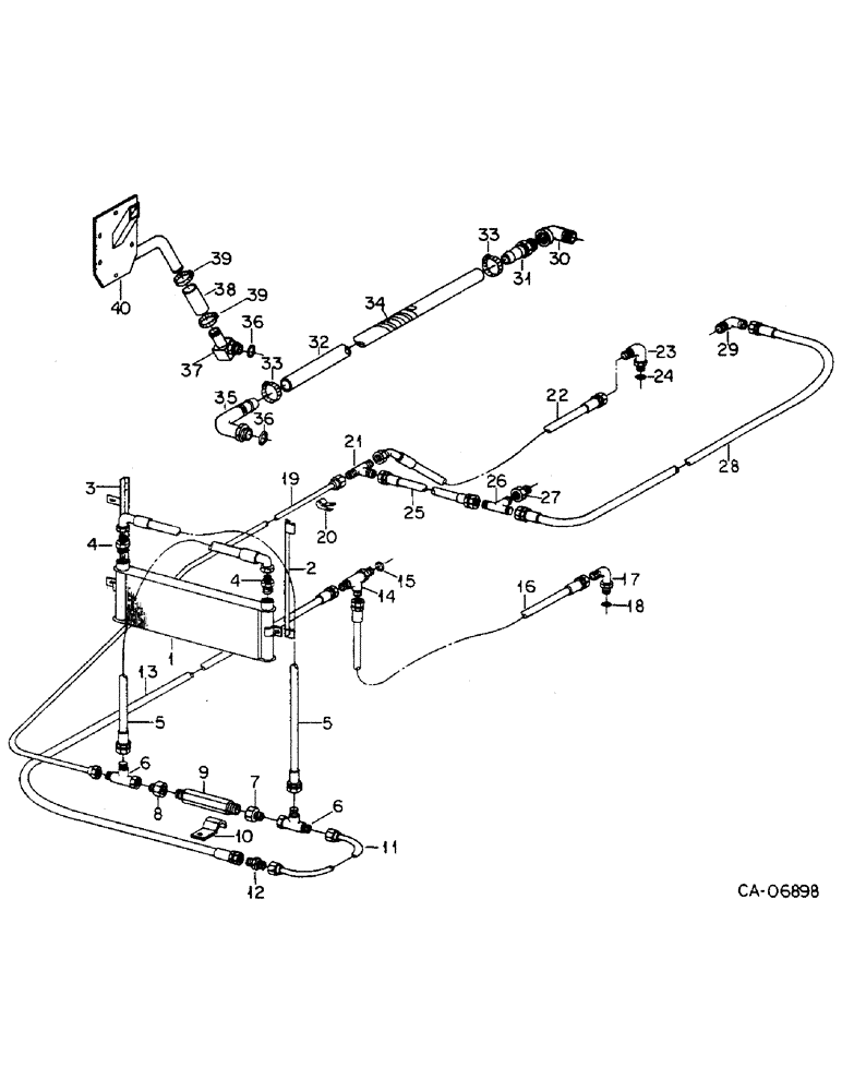 Схема запчастей Case IH 4586 - (10-14) - HYDRAULICS, OIL COOLER AND TRANSMISSION CONNECTIONS, 4586 TRACTORS WITH SERIAL NO. 1501 AND ABOVE (07) - HYDRAULICS