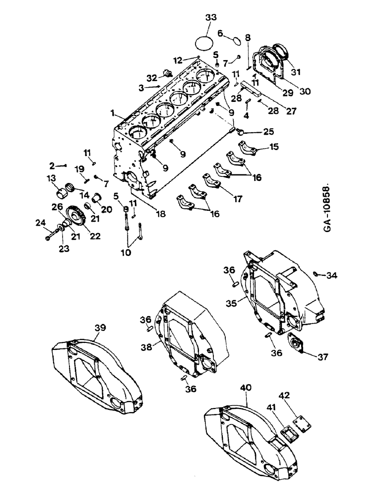 Схема запчастей Case IH D-310 - (06-11) - CRANKCASE, 6 CYLINDER 