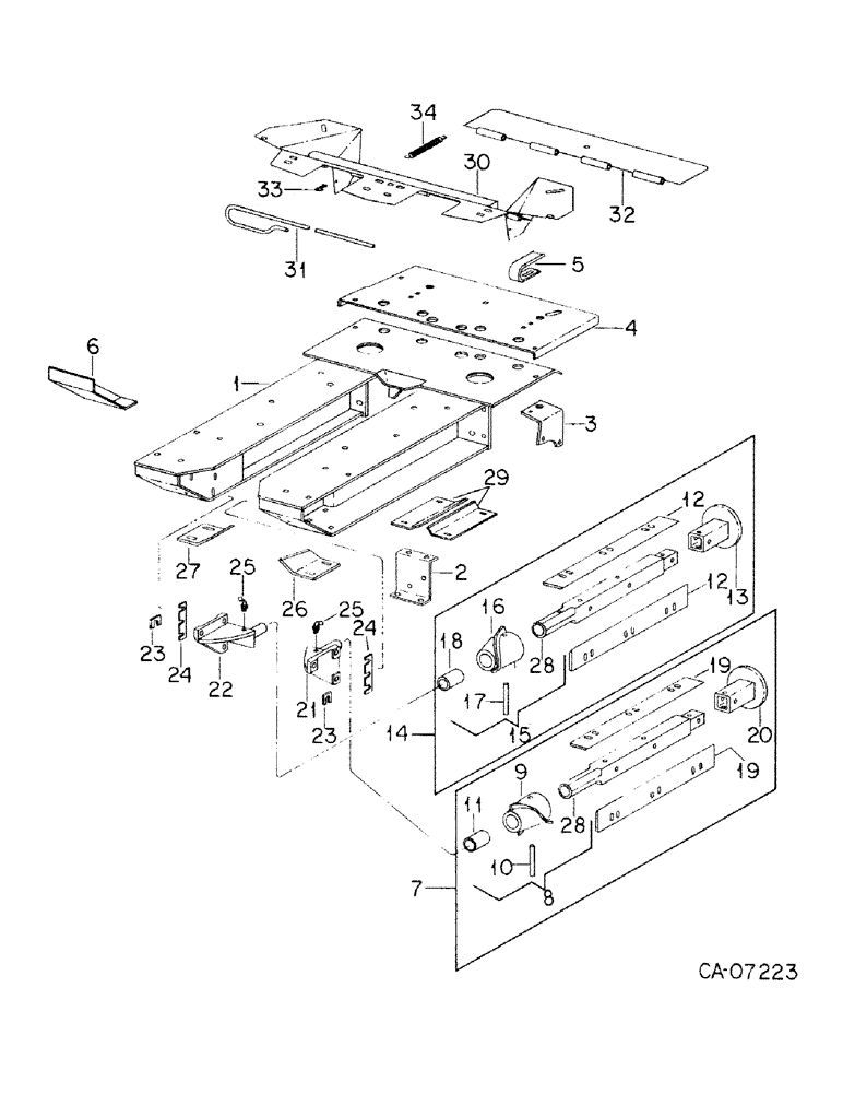 Схема запчастей Case IH 830 - (E-05) - EAR CORN SNAPPER UNIT - STALK ROLL FRAME, ROLLS AND SUPPORTS 