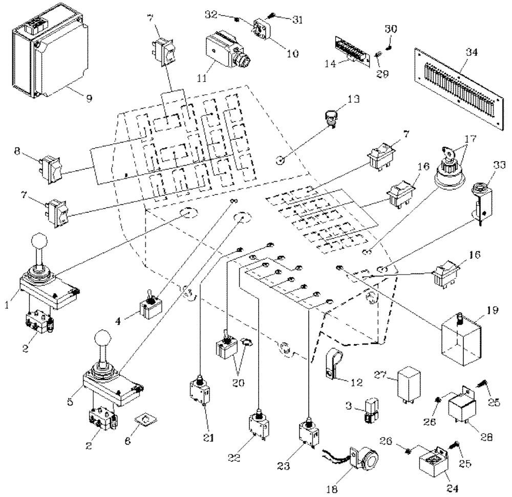 Схема запчастей Case IH 7700 - (A11[05]) - CABIN CONTROLS Mainframe & Functioning Components