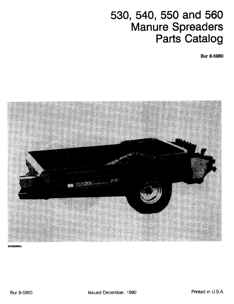 Схема запчастей Case IH 540 - (1-001) - MANURE SPREADERS PARTS CATALOG (00) - PICTORIAL INDEX