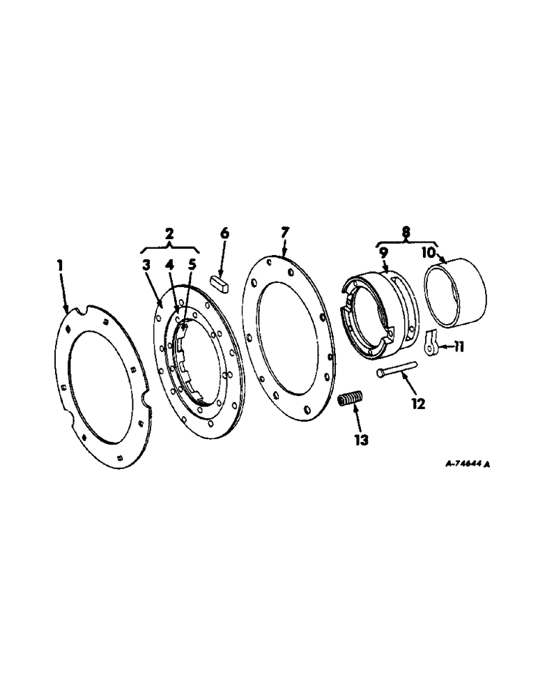 Схема запчастей Case IH 430 - (E-62) - POWER TAKE-OFF DRIVE SHAFT CLUTCH, WHEN ORDERED 