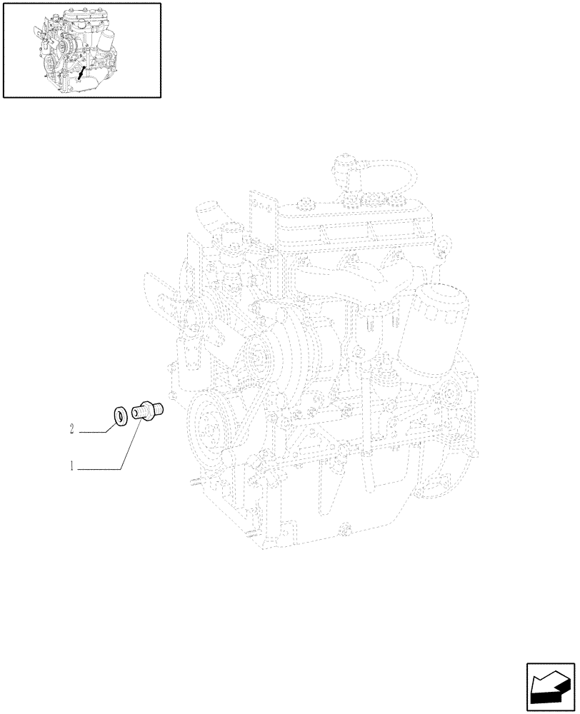 Схема запчастей Case IH JX60 - (0.30.5/04) - (VAR.319-747) TTF ENGINE TIER2 - PIPING ENGINE OIL (01) - ENGINE