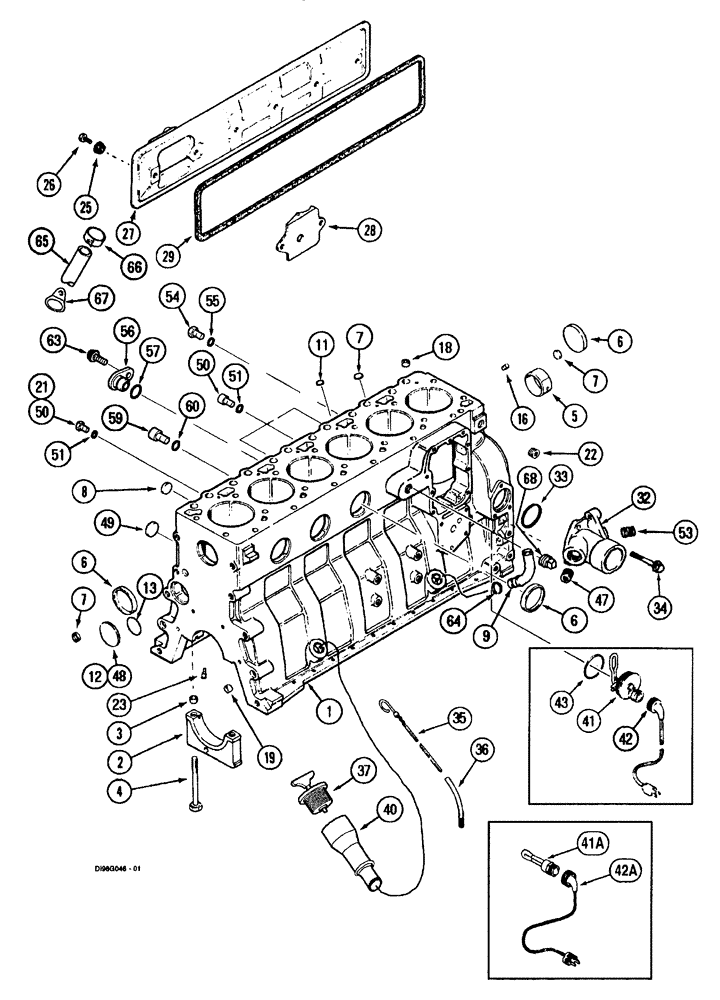 Схема запчастей Case IH SPX3200 - (03-034) - CYLINDER BLOCK (10) - ENGINE