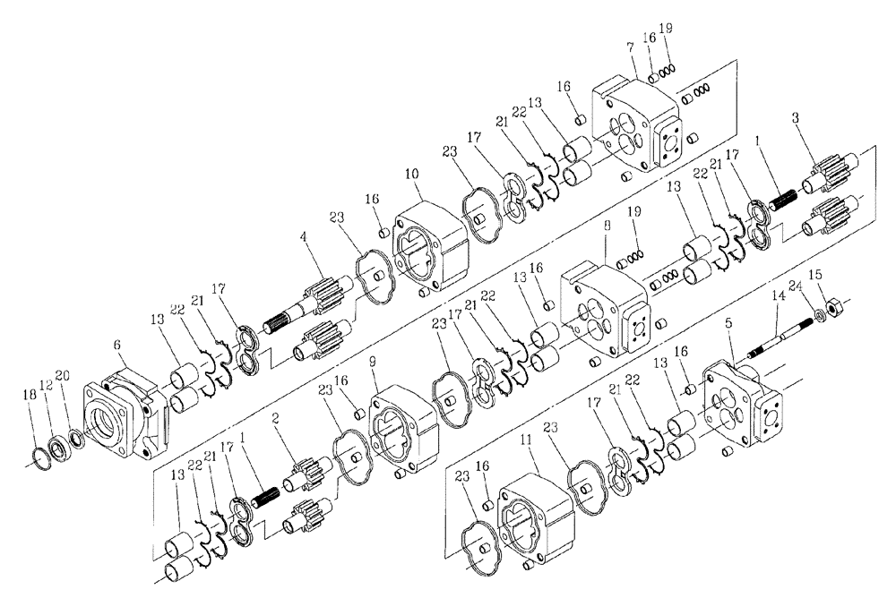 Схема запчастей Case IH 7700 - (B04[07]) - HYDRAULIC PUMP,  COMMERCIAL, 125,M11,330,3306 Hydraulic Components & Circuits