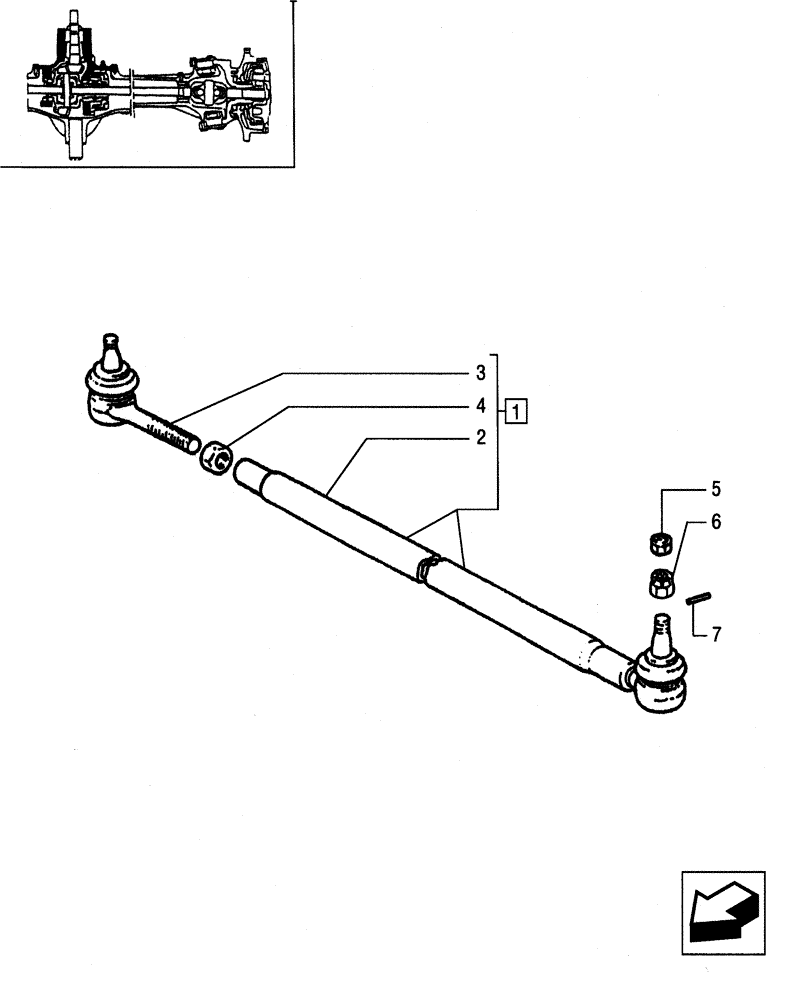 Схема запчастей Case IH JX95 - (1.40.0/04) - FRONT AXLE - TIE-ROD (04) - FRONT AXLE & STEERING