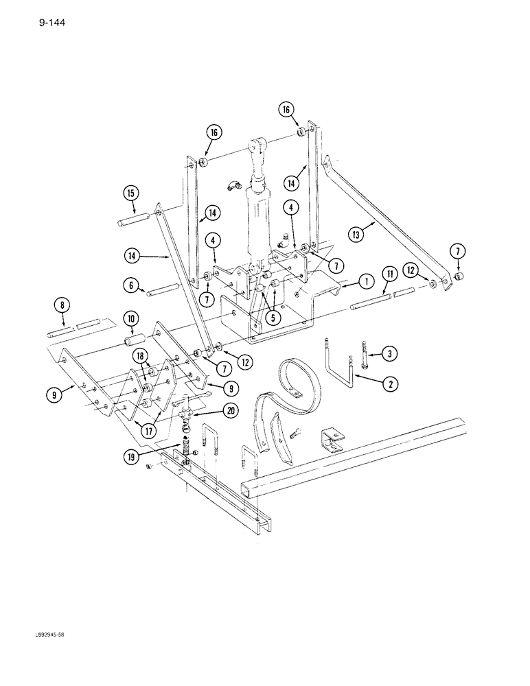 Схема запчастей Case IH 6300 - (9-144) - TRACK ERASER, CONTINUED (09) - CHASSIS/ATTACHMENTS