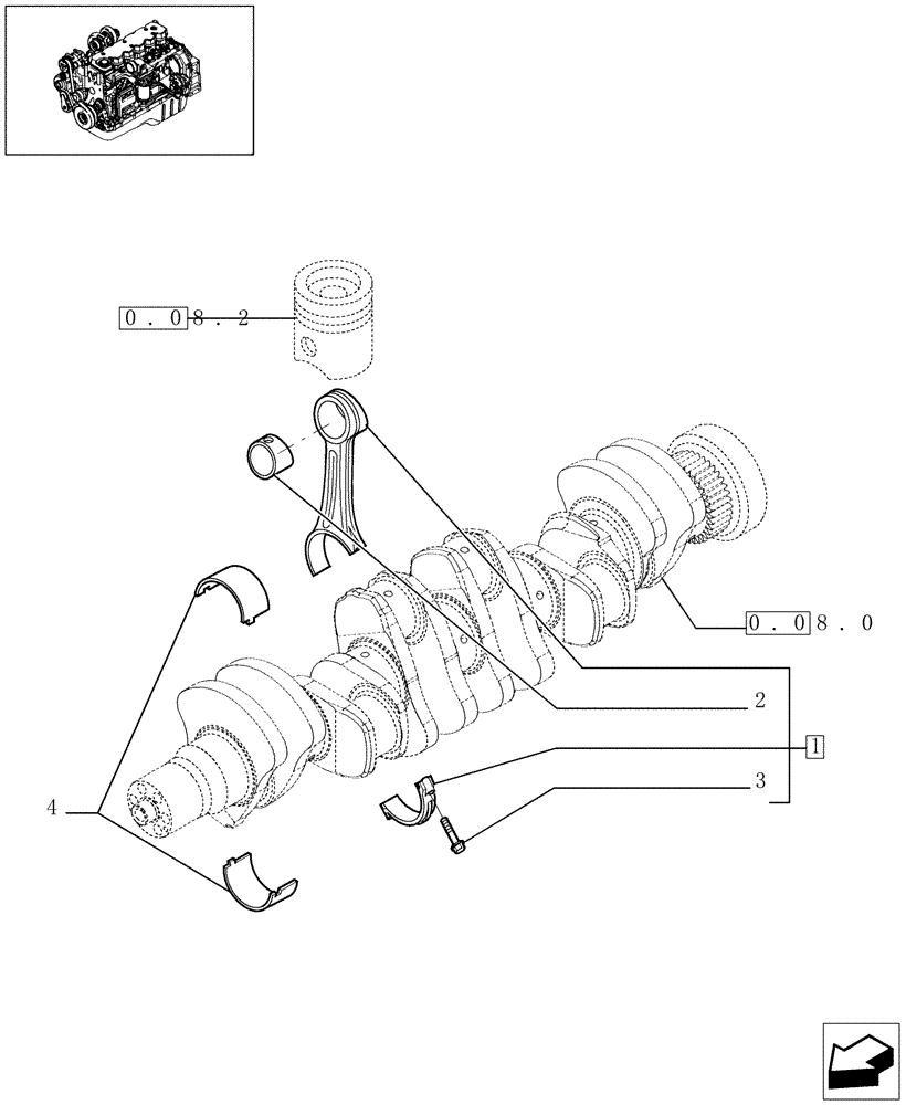 Схема запчастей Case IH F4HE9684D J100 - (0.08.1[01]) - CONNECTING ROD (504129391) 