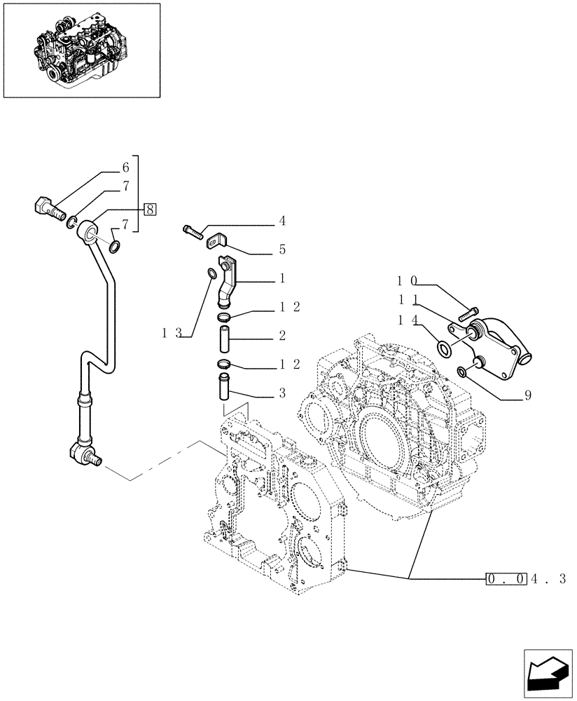 Схема запчастей Case IH F4HE9684J J102 - (0.04.5[01]) - BREATHER - ENGINE (504225957) 