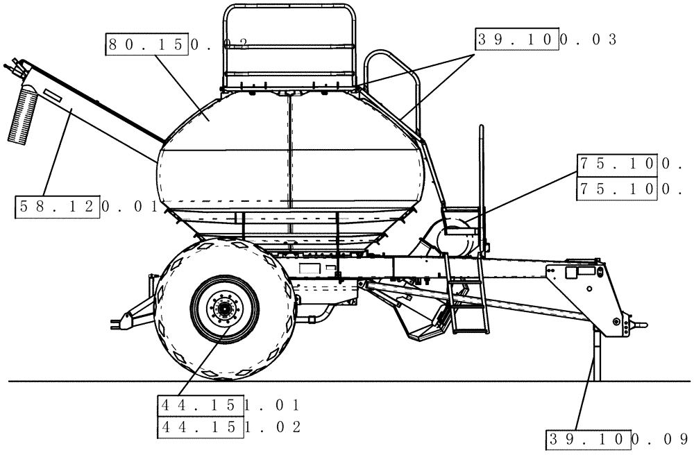 Схема запчастей Case IH 2330 - (00.100.01) - PICTORIAL INDEX - TOW BETWEEN AIR CART (2 TANK) (00) - GENERAL & PICTORIAL INDEX