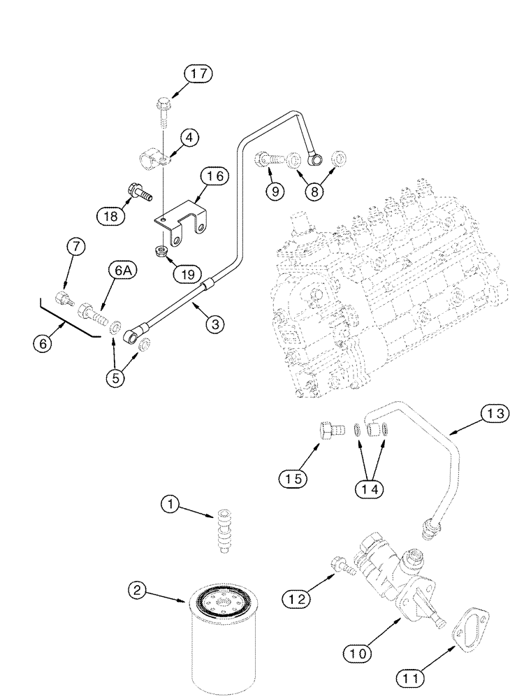 Схема запчастей Case IH 2377 - (03-04) - FUEL FILTER - PUMP, TRANSFER - BSN HAJ0295001 (02) - FUEL SYSTEM