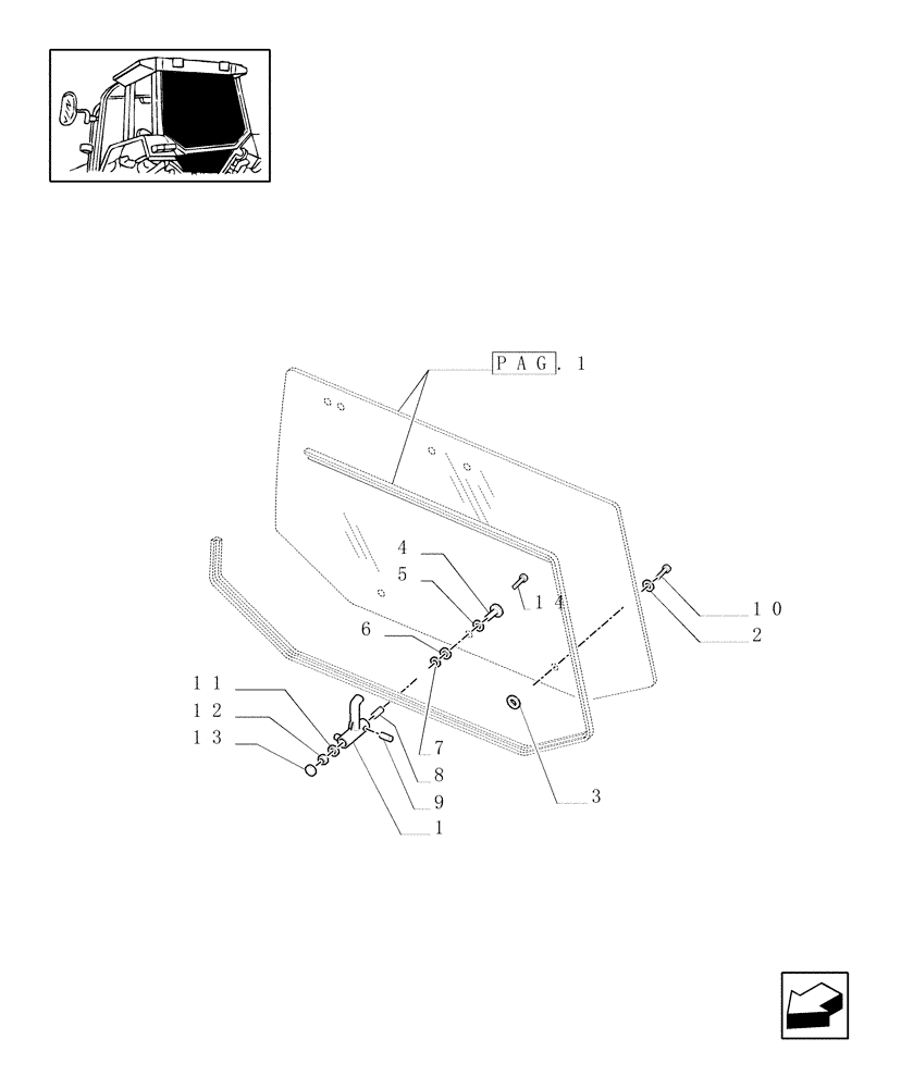 Схема запчастей Case IH JX90U - (1.92.4[02]) - CAB - REAR WINDOW LOCK & REAR GLASS (10) - OPERATORS PLATFORM/CAB