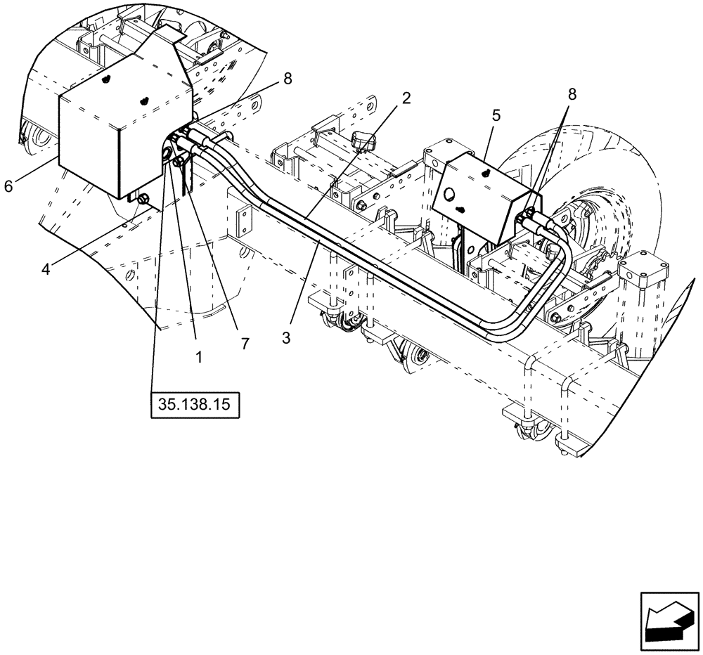 Схема запчастей Case IH 1230 - (35.720.06) - DRIVE SHIELDS - 6R AND 8R RIGID TRAILING VR (35) - HYDRAULIC SYSTEMS