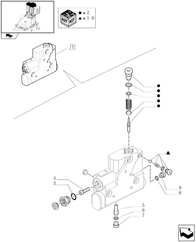 Схема запчастей Case IH MAXXUM 110 - (1.82.7/ A) - TOP COVER HYDRAULIC VALVE - BREAKDOWN (07) - HYDRAULIC SYSTEM