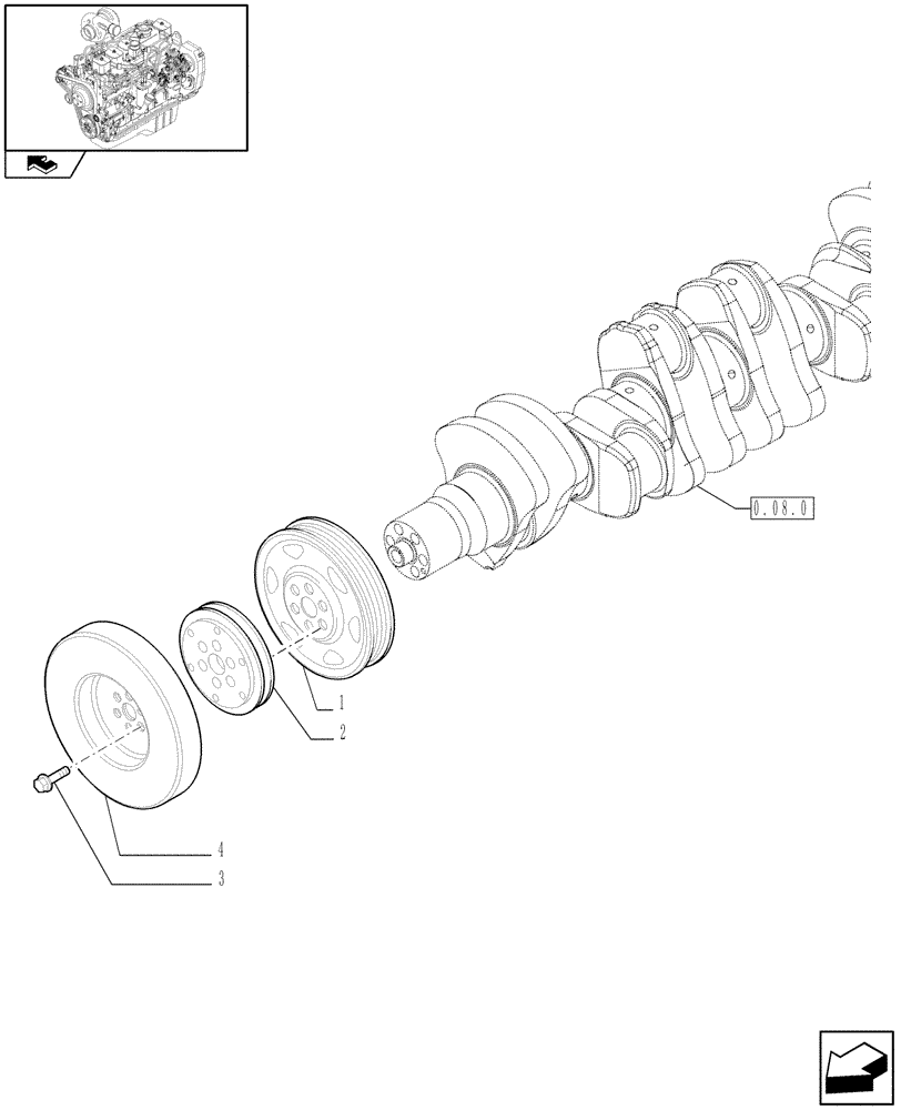 Схема запчастей Case IH F4GE9684C J601 - (0.08.4) - PULLEY - CRANKSHAFT (2853315) 