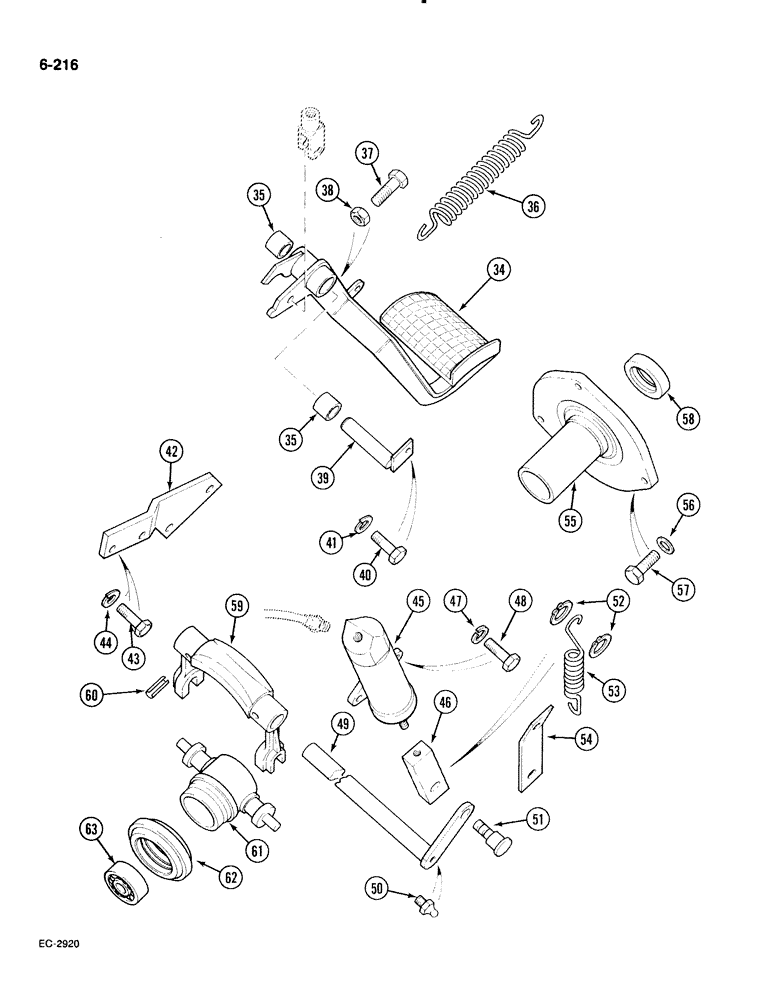 Схема запчастей Case IH 885 - (6-216) - CLUTCH CONTROLS (CONTD) (06) - POWER TRAIN