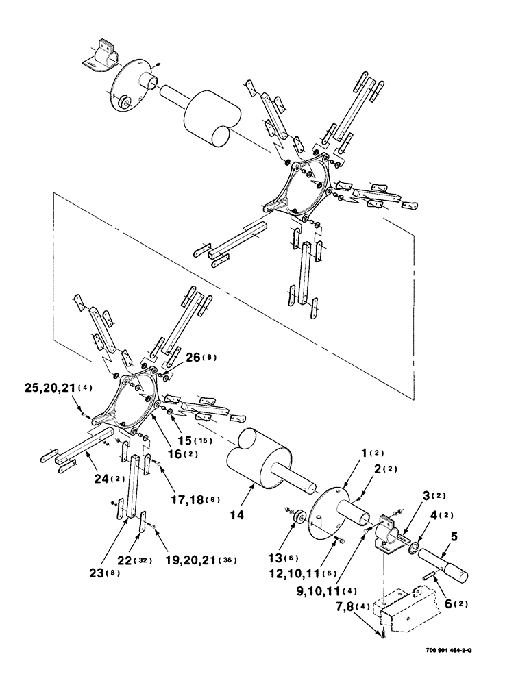 Схема запчастей Case IH 8820 - (3-26) - REEL MOUNTING AND CAM ASSEMBLY, 30 FOOT, PICKUP (09) - CHASSIS